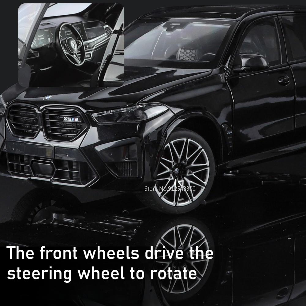 Large 1:18 X5M 530LI Car Model Toy Slide Forward Metal Die-cast Vehicle Foldable Rearview Mirror Models Boys Festival Presents