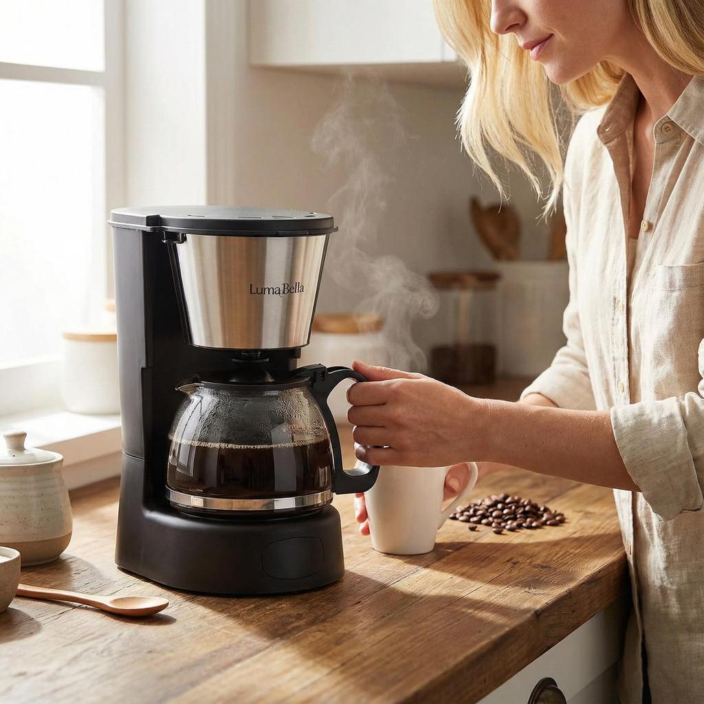 Halbautomatische Europäische Filterkaffeemaschine für 6 Tassen, 750 ml Teekanne