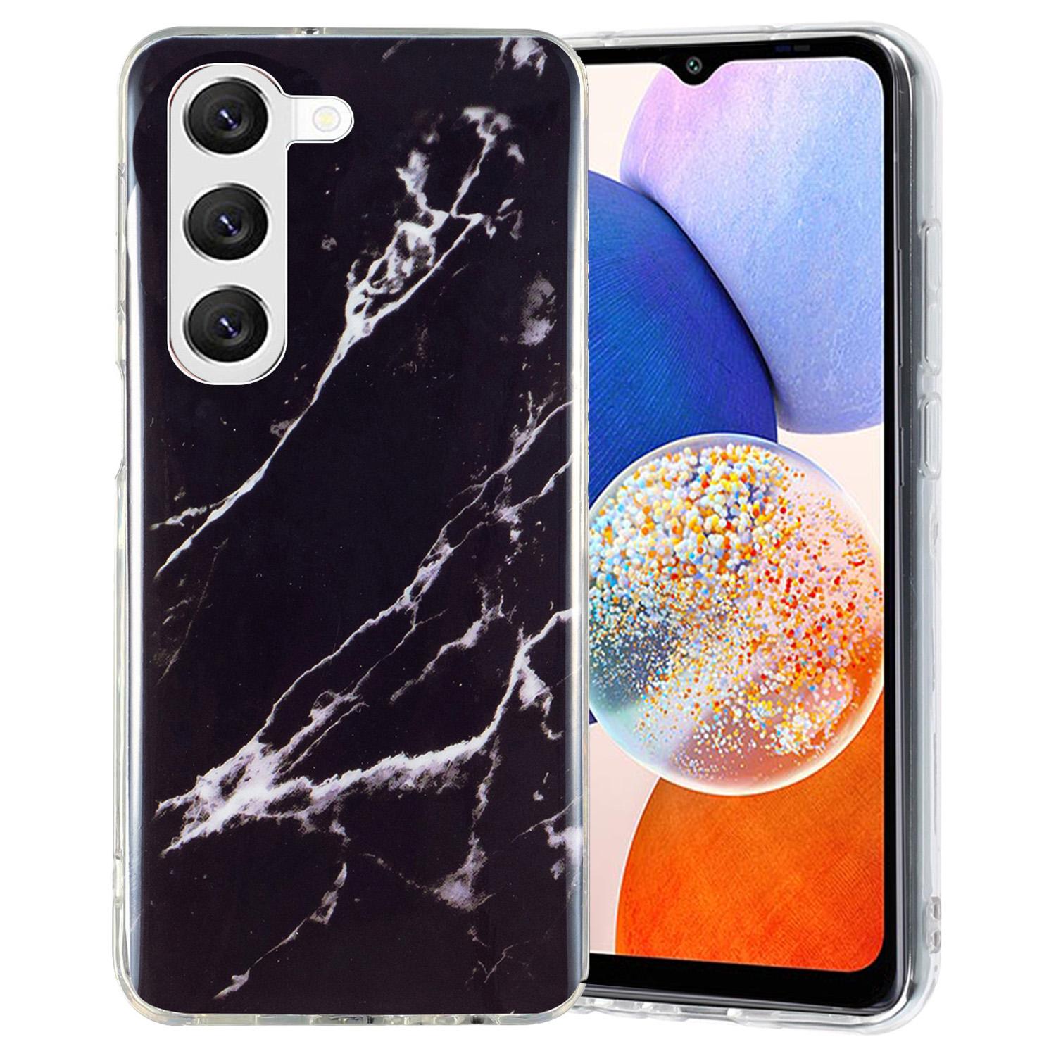 

For Samsung Galaxy A14 5G/4G IMD Marble Pattern TPU Case Drop Resistant Back Protector Phone Cover Black