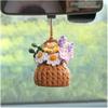 Zipelo Car Rear View Mirror Accessories, Crochet Cute Potted Plants Hanging Handmade Knitted Decor for Women Men, Woven Cute Charms Ornament Pendant,