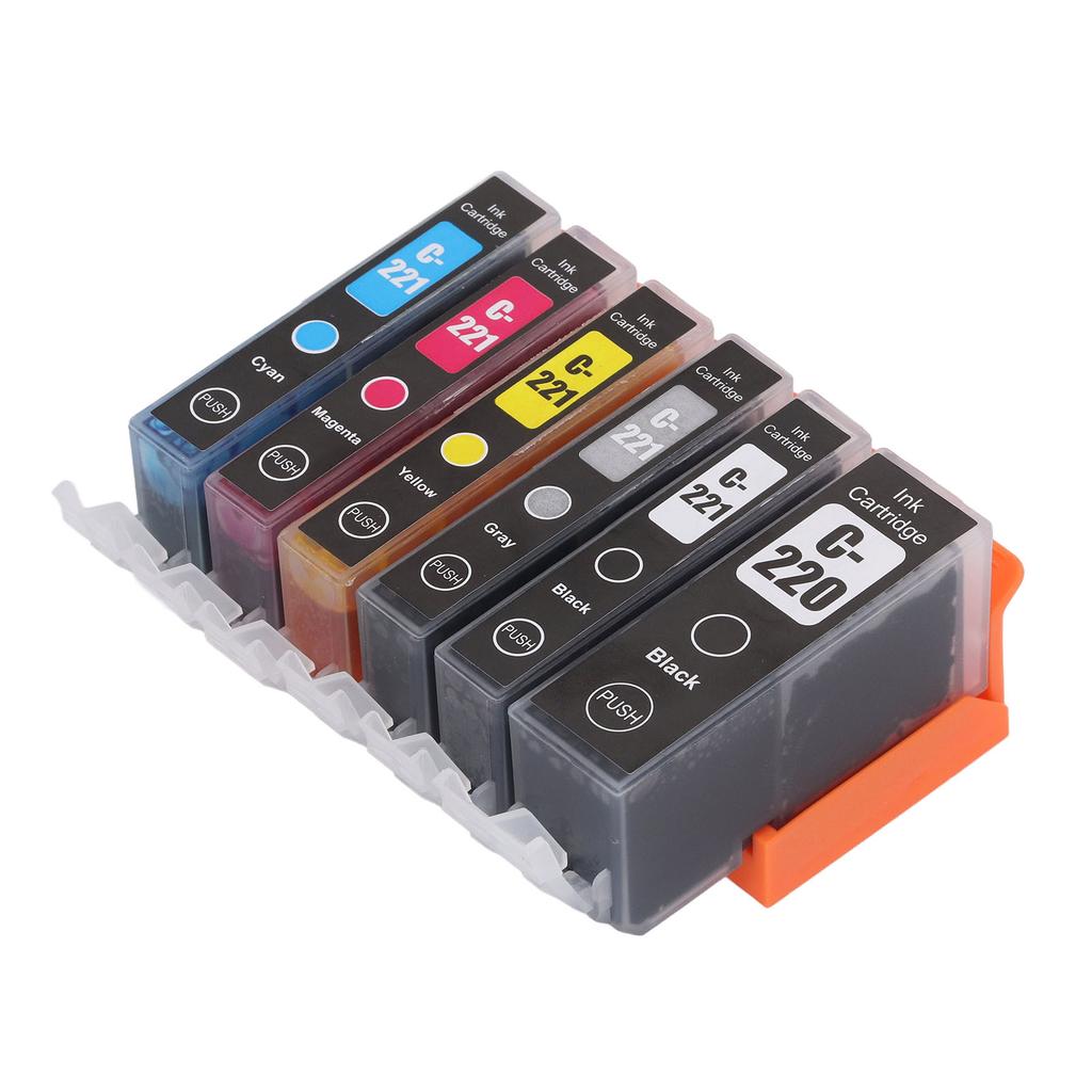 Printer Ink Cartridge Fluent Printing Practical Ink Cartridge Replacement for PIXMA IP3600 BK BK C M Y GY 6 Colors