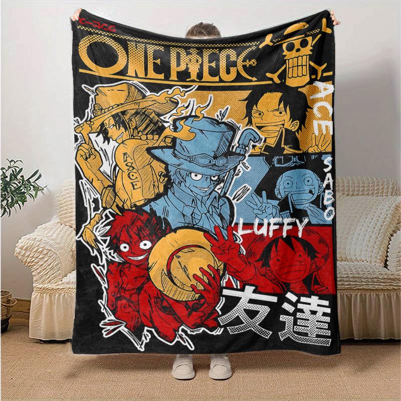 1pc One Piece Adventure Soft Throw Blanket Flannel All Season Light Weight Living Room/Bedroom Warm Blanket. M7270129