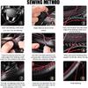 Genuine Leather Steering Wheel Cover, Stitch On Wrap For Steering Wheel Up To Diameter 15 Inches, DIY Sewing Steering Wheel Protector, Car
