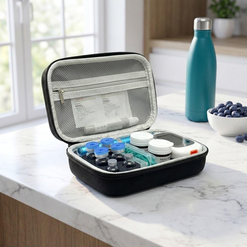 Large Capacity Glucose Meter Storage Box Thickened Insulin Vial Protector Insulin Organizer  Travel