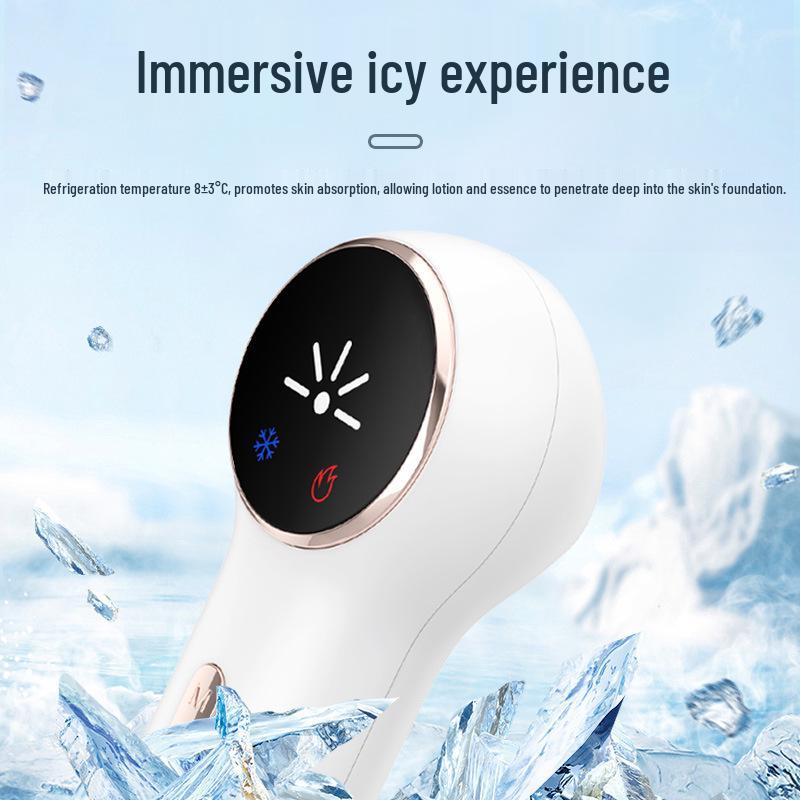 Hot & Cold Facial Ice Hammer: Pore Minimizer & Red/Blue Light Therapy Device