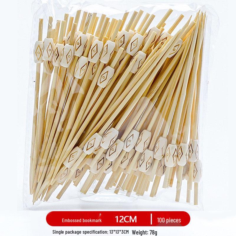 12CM Bamboo Pearl Skewers: Creative Cocktail and Fruit Plate Decor Toothpicks