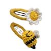 2 STÜCKE Honigbiene Haarspange Häkelhaarnadel Mode Haarspangen Elastisches Haargummi zum Einkaufen, für den täglichen Gebrauch, Haardekoration