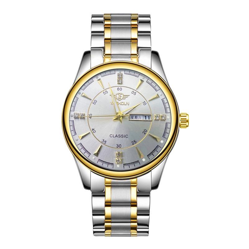 Top Brand Business Fashion Men's Watch Double Calendar Men's Luminous Waterproof Quartz Watch