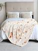 1 piece tortilla-themed beige flannel blanket, soft, suitable for sofa, bed, office, all-season use.