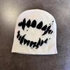 Funny American Style Knit Beanie Women Retro Jacquard Streetwear Winter Fall Warm Hat