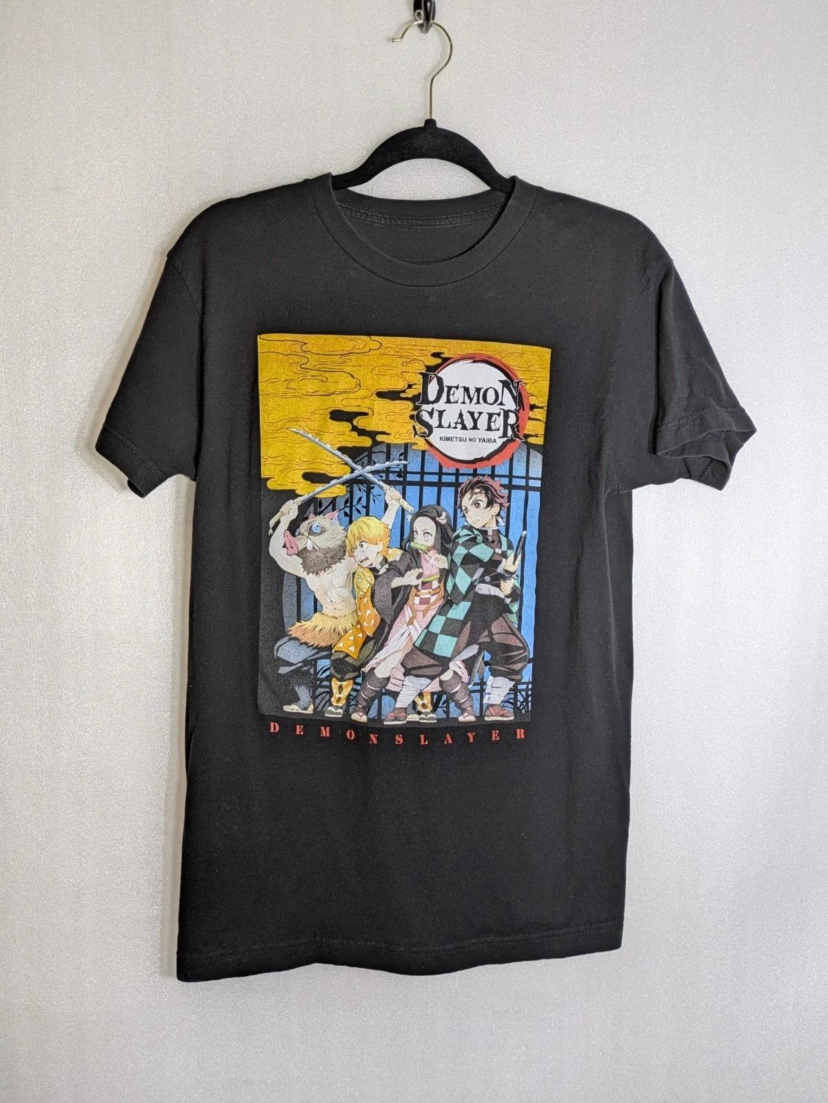 

New 2026 Demon Slayer Anime TShirt Size M Black Kimetsu No Yaiba Official Tee Summer Unisexs and Womens Tshirt Top S
