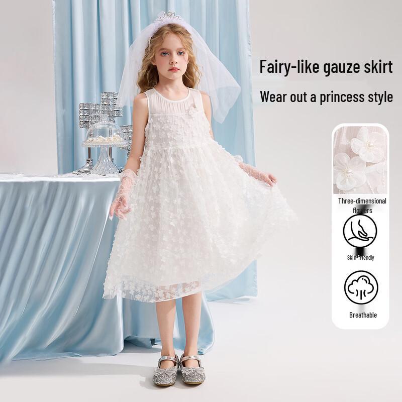 ASK JUNIOR Девочки Без рукавов Сетчатое Платье Принцессы 130