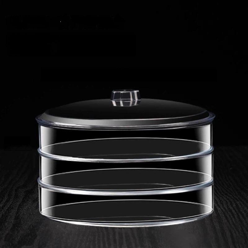 Multi-Functional Plastic Tea Storage Box Transparent Stackable Dust-Proof Snacks Cake Case Sealed Large Capacity Tea Bag Box