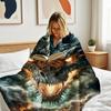1Pc  Autumn Winter New Blanket - Smaug Flame Dragon Print, Lightweight & Durable Polyester, All-Season Comfort For Sofa, Bed