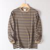 Foreign Trade Export Cut-Label Surplus Double-Sided Yarn-Dyed Striped Long-Sleeve T-Shirt for Men, Autumn Loose Casual Round-Neck Base Shirt