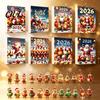 Christmas Tree Decor Chicken Advent Calendar 2026, 24 Days Countdown with 2D Flat Surprise Acrylic Ornament, Cartoon Hanging Pendant for Tree, Holiday