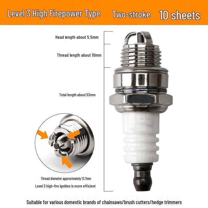 Universal 2-Stroke Engine Spark Plugs (10-Pack)