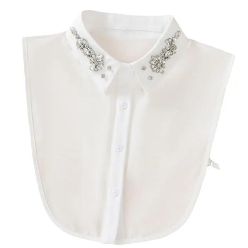 Fashionable Handmade Beads Detachable Collar for Women Shirt False Collar Lapel Blouse Top Tie Neckwear Femme Fuax Cols