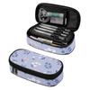 Pencil Case Large Storage Space 300D Polyester Zipper Closure with Main Compartment Mesh Pocket and Pen Slots for Everyday Study