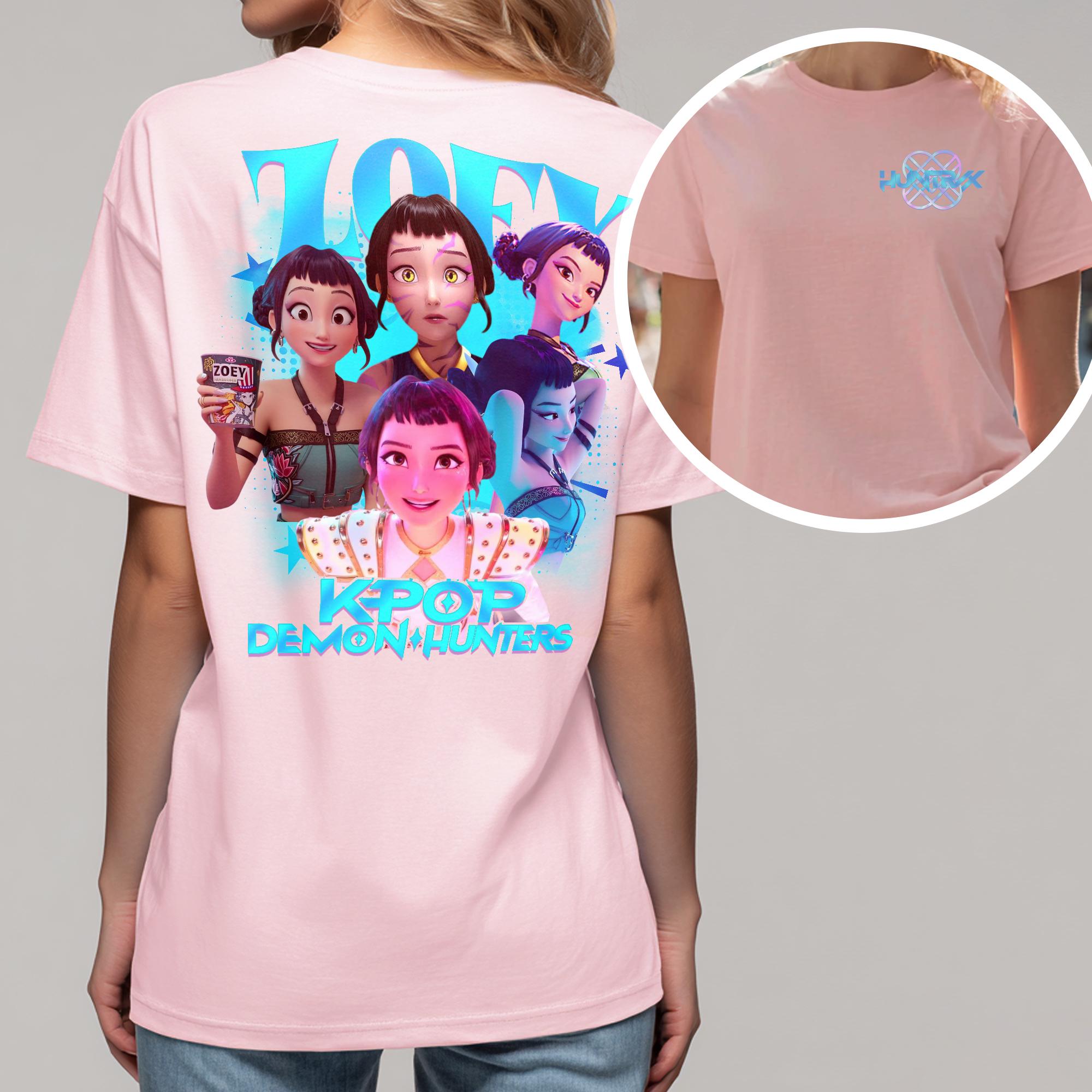

Футболка Zoey Huntrix K-pop Охотники на демонов Футболка Rumi Mira Zoey Футболка с графикой для девочек Футболка с мерчем Охотников на демонов Футболка Kpdh Футболка Huntrix L