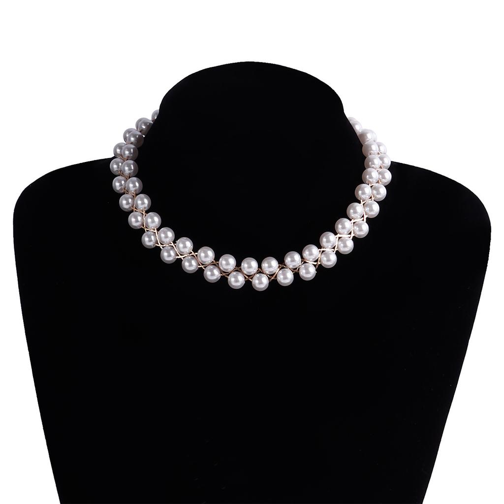 Light Luxury Atmosphere High Sense Imitation Pearl Necklace Women Simple Elegance Versatile Cold Wind Collarbone Chain