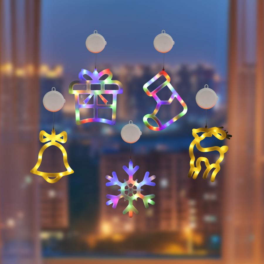 LED Christmas atmosphere decoration suction cup light, can adsorb glass and hang, color light/warm light optional