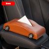 High-end Fashion Pu Leather Car Tissue Box Holder Business  Armrest Box Tissue Box Cover Car Tissue Holder with Magnetic Bottom