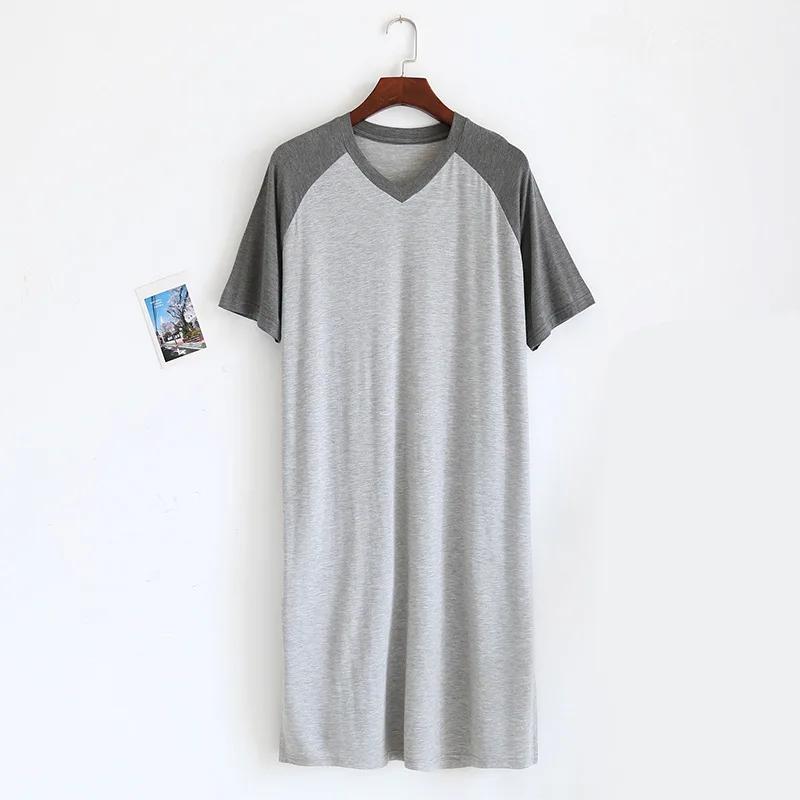 Pigiami da Uomo Estivi Sottili in Modal Monopezzo Vintage Pigiami Cuciture di Mezza Lunghezza Loungewear Pigiami Scollo a V Loungewear