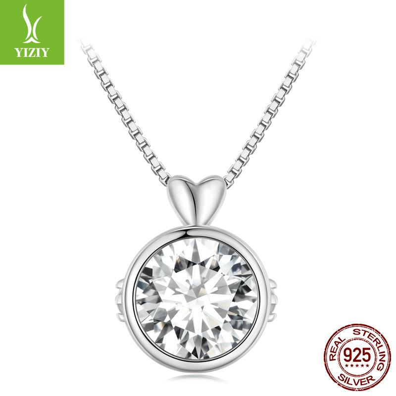 

Женское ожерелье с бриллиантом Моцарелла в один карат, милая цепочка на ключицу в стиле сладкого ветра из серебра 925 пробы с платиновым покрытием