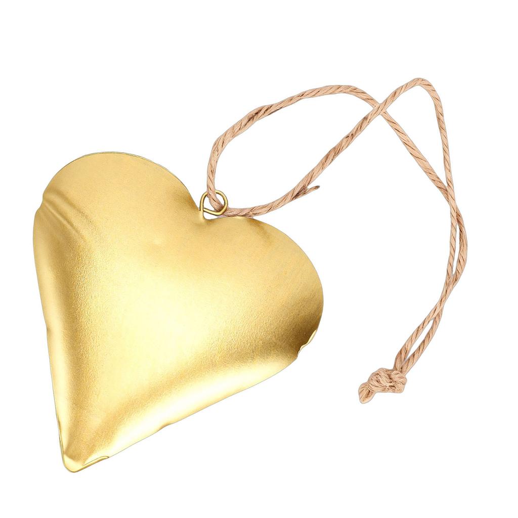 Decorazione a Forma di Cuore 3D in Metallo Ottone Vintage Ornamento da Appendere Decorazione per San Valentino Arte da Parete con Corda per Casa Interno Esterno 10x10cm