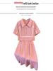 Plus Size Stylish Two-Piece Look Polo Dress - Summer Casual Short Sleeve Slimming Skirt