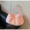 Zaino Foderato in Pelliccia con Singolo Spallaccio, Piccolo e Chic, Perfetto per Tutte le Occasioni, Borsa Tote Morbida e Soffice