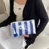 Large Capacity Striped Cosmetic Bag Waterproof Beach Storage Bag Fashion PVC Toiletry Bag  Women
