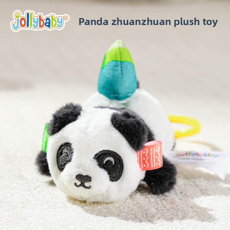 Panda Plush Baby Rattle Toy With Rotating Tail For Sensory Development