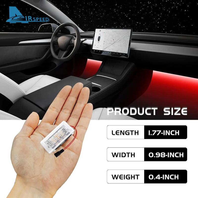 Ultra-Bright Interior Foot-Well Lights for Tesla Model Y Juniper 2025- Model 3 Highland 2018-2024 Model S/X LED Bulbs Kit