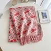 Autumn and winter new wool scarf cherry jacquard warm scarf versatile shawl fashion light luxury high-end scarf