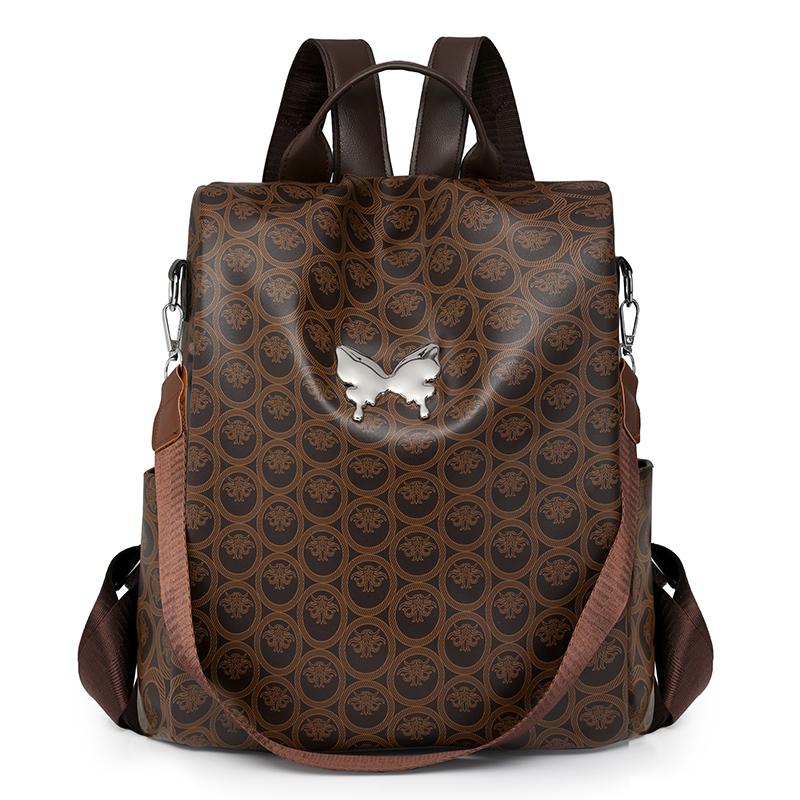 Anti-Theft Backpack Print Women's Commuter Large Capacity Travel Backpack Student Schoolbag