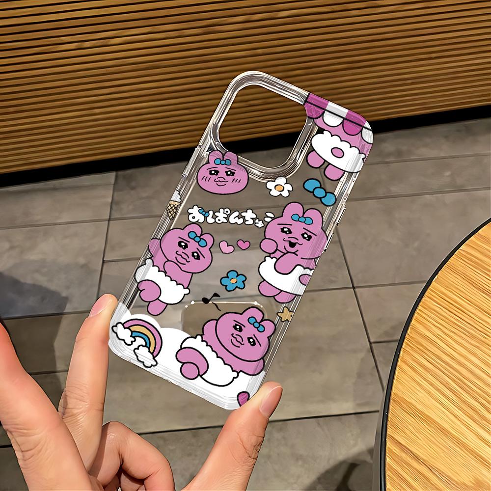 cartoon cute pink way abstract Phone Case for iPhone 17 16e 16 15 14 13 12 11 Pro Max 7 8 Plus X XR Airbag Anti Fall Clear Cover