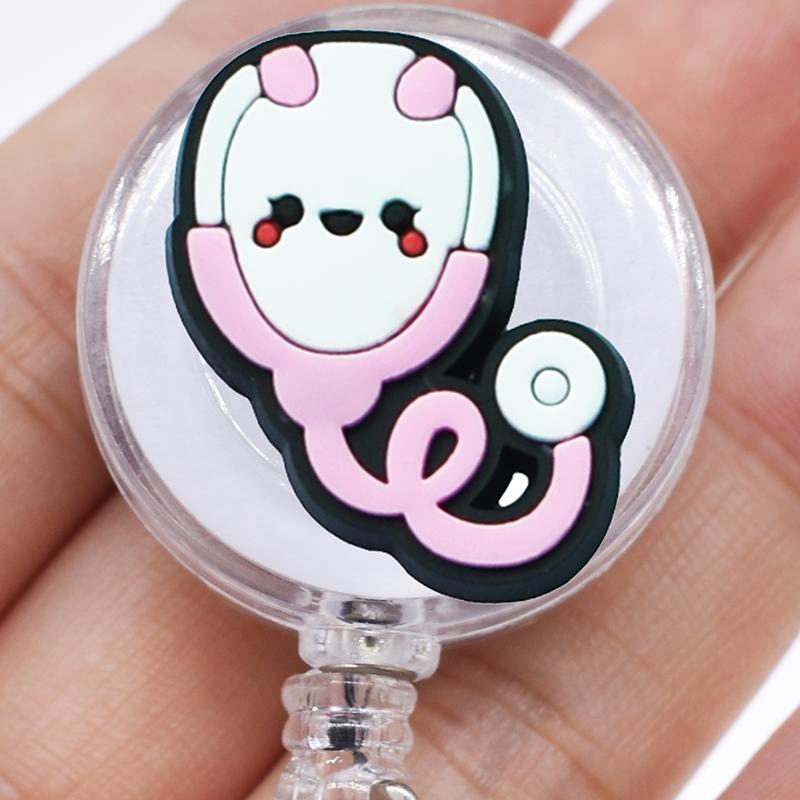 1PCS Hospital Retractable Badge Reel with Belt Clip Cute Nurse Doctor Name Tag Card Holder Accessories Office Supply Clip