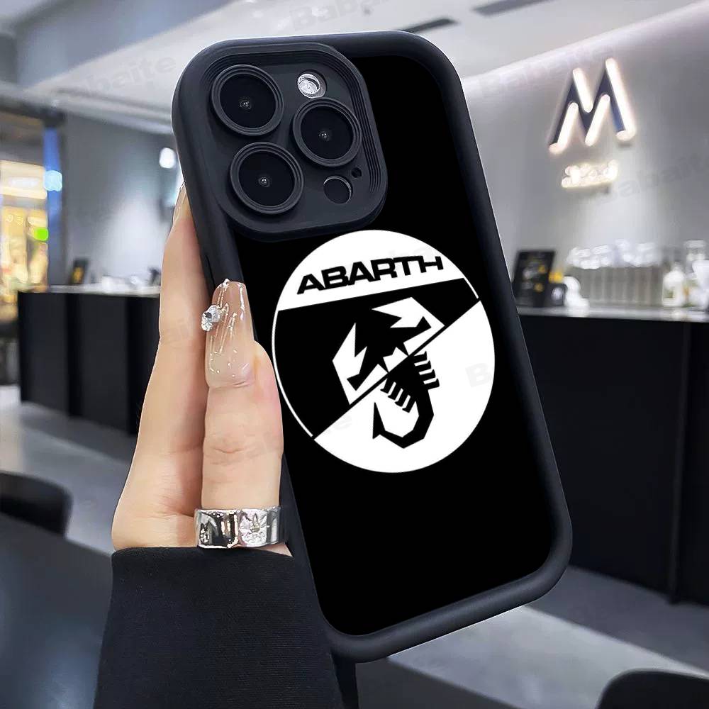 Custodia per Telefono Auto ABARTH Italia Per IPhone 17 16 15 14 13 12 11 Pro Max Plus Custodia in Silicone Antiurto