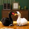 24cm Simulation Black and White Swan Plush Toys Cute Bird Stuffed Animal Doll For Lover's Gifts