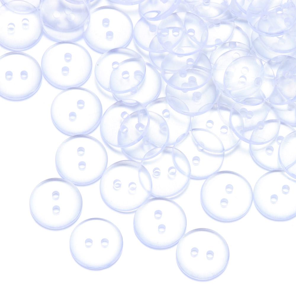 Clear Clear  Buttons 12.5mm 2 Hole Craft Buttons 12.5mm Round Transparent  Sewing