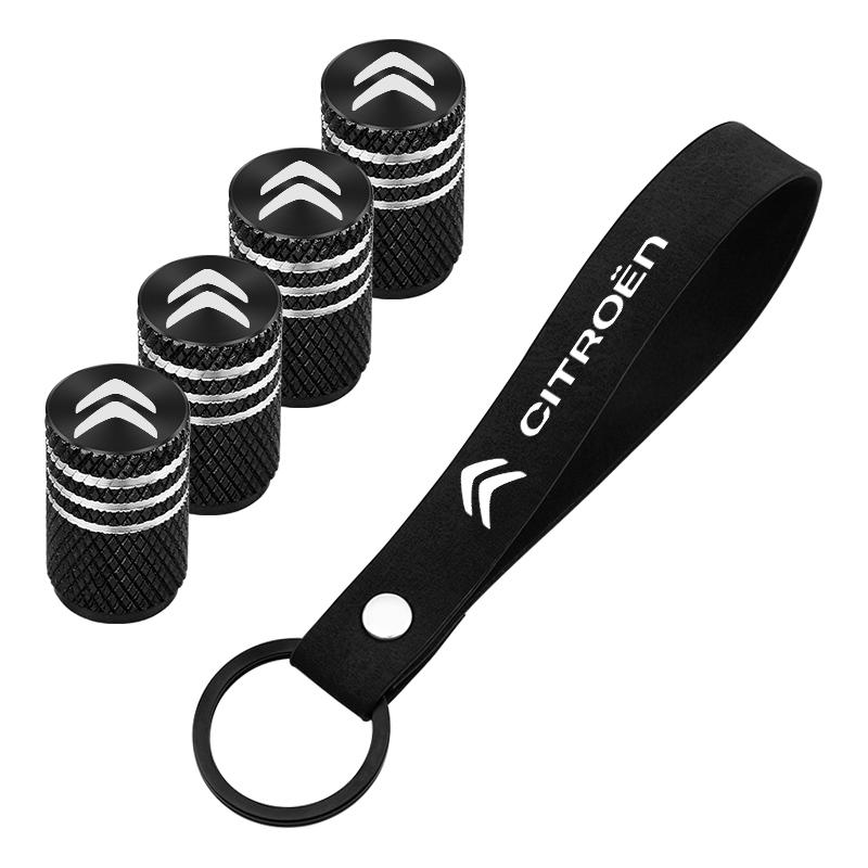 Car Key ring Suede Rope keychain Metal Wheel Tire Valve Caps For Citroen C1 C2 C3 C4 C5 C6 C8 C4L DS3 DS4 DS5 DS5LS DS6 amv123