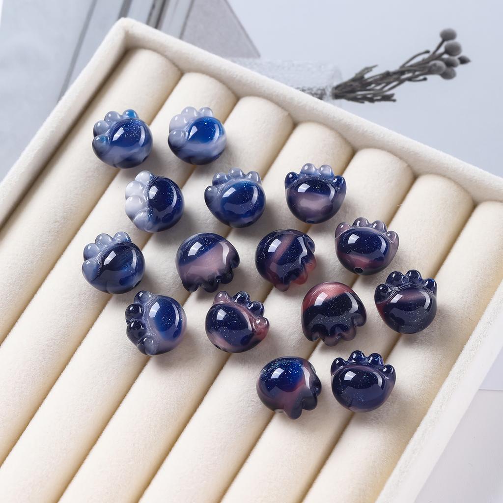 1Pcs Color Changing Cat Paw Resin Beads Luminous Animal Paw Loose Bead Pendant for DIY Bracelet Necklace Jewelry Accessories