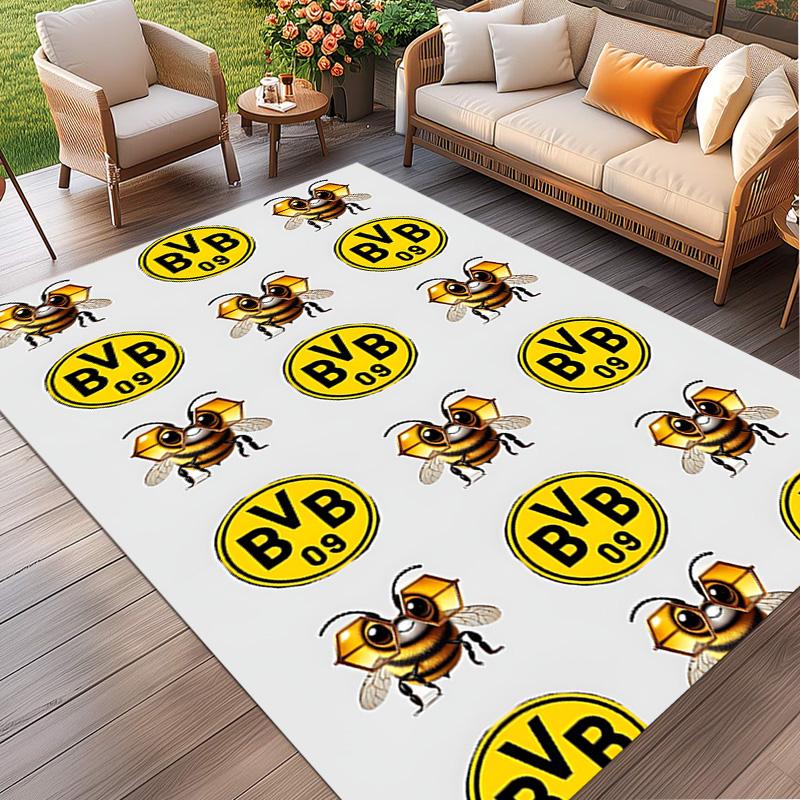 Borussia Dortmund Print Rug, Washable Floor Carpet, For Entryway Dorm Laundry Room Office Study, Home Decor Birthday Christmas Gift