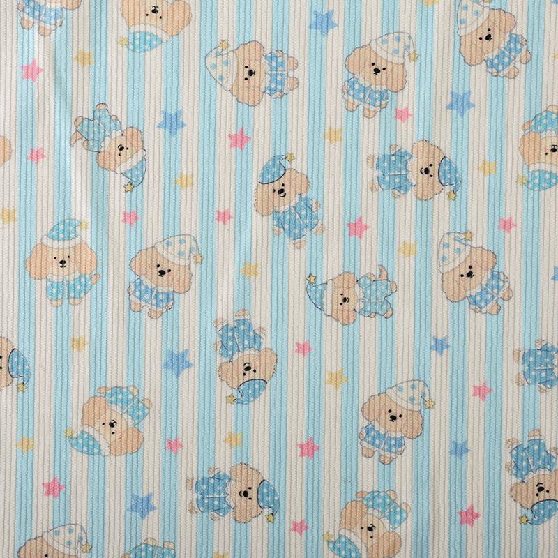 0.5m/1m/2m Cartoon Little Bear Corduroy Print Fabric for Sewing Children's Clothing,Dresses Pet Clothing DIY Decoration Fabrics