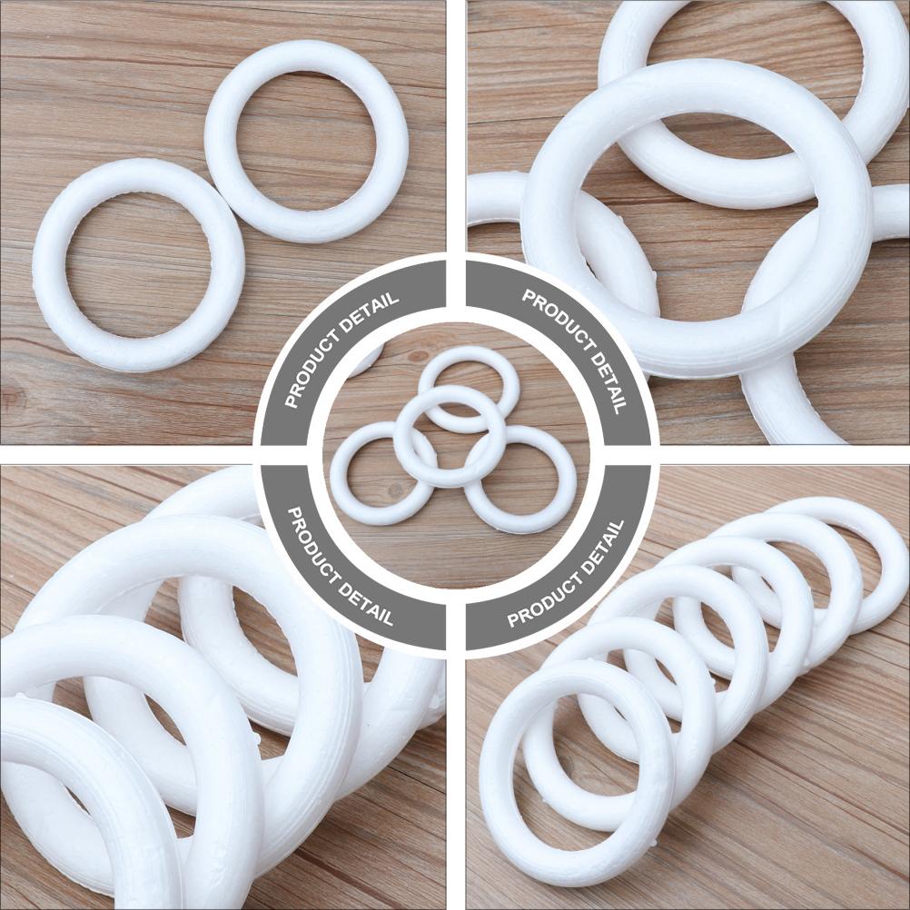 24Pcs Round Craft Wreath Rings Foam Donut Shape for DIY Holiday Crafts Christmas Decoration Wreath Making Accessories