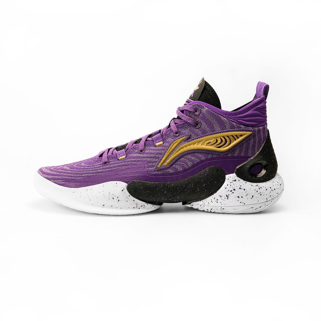 New LiNing YuShuai 18 CBA Beijing Sports University PE Cushioning Wear Resistant Mid Top Basketball Shoes Men's Purple ABAU009-12