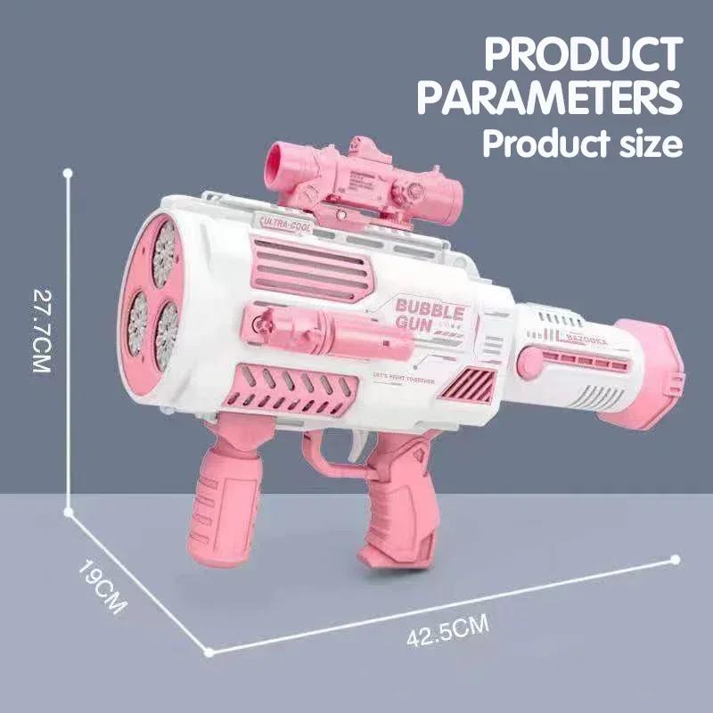 Launcher Shape Blower Soap Space Bubble Toy Kids Outdoor Fun Toy Large Automatic Rocket Bubble Gun Big Holes Bubbles Machine Gun