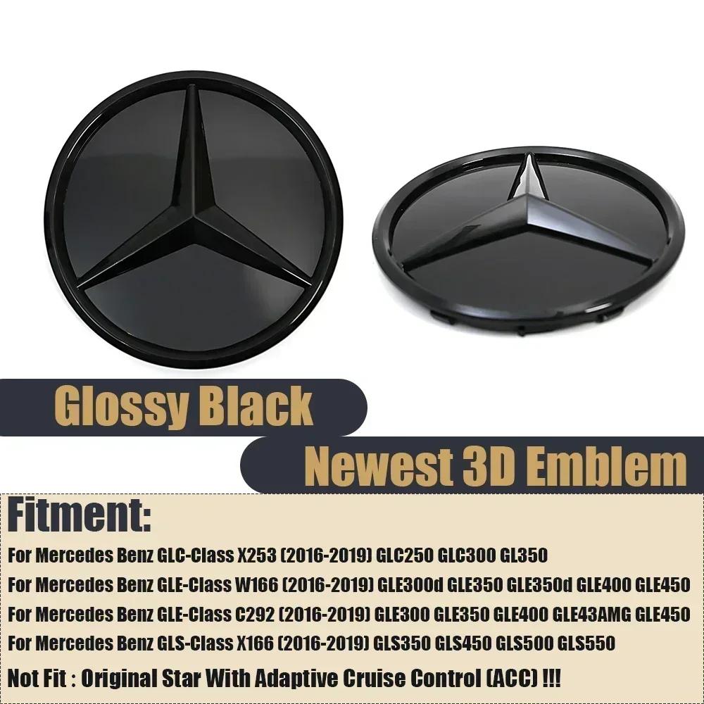 2025 Heißes Autoaufkleber Frontgrill Emblem Passend für Mercedes Benz GLC GLE GLS-Klasse X166 X253 Glänzender Stern Weiß Beleuchtetes Emblem